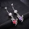 Bow Big Zircon High Quality Surgical Steel Lady Belly Button Navel Ring Cute Pendant for Women