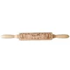 Embossing Wooden Rolling Pin with Christmas Snowflake Flower Pattern for Baking Embossed Cookies, Kids and Adults Cute Kitchen Tool FY4820