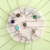 Mode Opal Mond Lila Rosa Quarz Halsketten für Frauen Runde Naturstein Kristall Anhänger Halskette Frauen Schmuck Geschenk