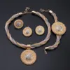 المجوهرات الأفريقية سحر قلادة أقراط دبي مجموعات مجوهرات للنساء الزفاف سوار الزفاف الدائري جولة قلادة المصوغات