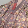 Johnature Kobiety Vintage Print Floral Parkas Bawełniane Płaszcze Płaszcze Przycisk V-Neck Z Długim Rękawem Zimowe Ciepłe Kobiece Długie Płaszcze 210916