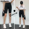 Bivigaos Summer Sharkskinバイカーショートパンツ女性のストレッチハイウエストニーショート外のボディービルディングセクシースポーツ210719