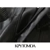 KPYTOMOA Kvinnor Chic Mode med Bälte Faux Läder Shorts Vintage Hög Midja Zipper Fly Fickor Kvinna Kort Byxor Mujer 210724