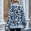 Pullovers tröja Kvinnor Höst och vinter Leopard Loose Plus-Store Ol Turtleneck Kvinnor Full 210508