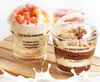 200ml Cupcake Transparent Tiramisu Ice Cream Cup Plastic Mousse Cake Disposable Jelly with Cover Pudding Dessert Sets Party Supplies
