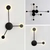 Modern Simple LED Wall Lamps Living Room TV Wall Bedroom Bedside Lamp Nordic Home Decor Designer Corridor el Iron Wall Lights 210724