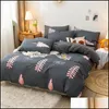 Bedding Sets Supplies Home Textiles & Garden Bloom Cotton Printed Pillowcase Quilt Er Bed Sheet Queen Size King Four-Piece Set Drop Delivery