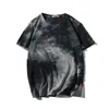 Mężczyźni Lato Hip Hop Streetwear Moda Koszulki Topy Tees Mężczyźni Casual Tie-Dye O-Neck Marka Krótki Rękaw Koszulki Mężczyźni 210726