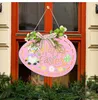 Easter Party Wooden Door Sign with Lights Eggs Shaped Happy Easter Letters Shop Home Decoration