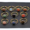 10 piezas diferentes brazaletes de piedras preciosas hechas a mano Agate Quazt Stone Apertura de oro Pulseras de cobre de oro para mujeres Love Wish2162673
