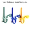 2 stücke Bunte Schlange Ölbrenner Glaspfeife Wasserpfeifen Dicke Pyrex Wasser Handpfeifen Kurve Bongs Rauchzubehör mit 30mm Kugel