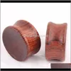 Tunnels Drop Leverans 2021 Body Jewelry Tiger Wood Concave Ear Plug Mix 6-22mm 36st Sales Piercing Tunnel and Plugs Mätare TCAH7