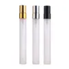 100 st/lot 10 ml frostat glas sprayflaska Atomizer Parfym Mini påfyllningsbar parfymflaska Litet prov