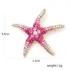 Pins, Brooches Fashion Rhinestone Starfish For Women Large Insect Brooch Pin Dress Coat Accessories Cute Jewelry