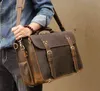 Luufan Crazy Horse mallette en cuir véritable pour homme Fit 17 "sac à dos pour ordinateur portable 3 utilisation en cuir sac à main d'affaires mâle grand sac de voyage
