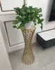 Vases de sol sur pied, étagère à fleurs, succulent pot d'aneth vert, support, décoration intérieure de salon, luxe doré, 4 couleurs