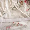 Topp blommig tryckt ruffle Bedskirt BEDSPREAD madrass Cover 100 Satin Cotton Bedcover Sheet Princess Bedding Home Textile Bedclot3047892