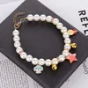 Cat Collars & Leads Rhinestone Necklace Imitation Pearl Neck Chain With Bells Collar Dog Pet Accessories Pendants