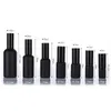 2021 Matt Black Glass Essential Oil Perfume Packing Flaskor med fin dimma Sprayer / Lotion Pump