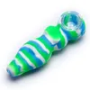 Silicone Smoking Hand Pipe with Glass Bowl 102mm Length Portable for Dry Herb Dab Oil Rig