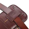 Men's Genuine Leather Waist Packs Phone Pouch Bags Male Small Chest Shoulder Belt 2021 Designer Crossbody