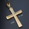 Luxury Gold&Silver Color Big Cross Necklace Micro Pave Cubic Zirconia Women Hip Hop Pendant Necklaces Jewelry Gift Dropshipping X0707