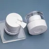 30g 50g acrylic cream jar packaging bottle with white lid, transparent small container , Sample cosmetic cream pot