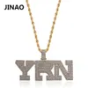 Nazwa mody Cubic Cyrkon Iced Out Chain Naszyjnik Yrn Design List Wisiorek Hip Hop Biżuteria Oświadczenie Naszyjniki Bling Gift X0509