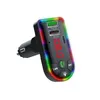 Caricatore Car Caricatore Bluetooth FM trasmettitore Dual USB di ricarica rapida Tipo C Porte PD regolabili Atmosfera colorata Luci a manifesta