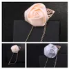 Mixed Color Men Rose Flower Golden Leaf Fashion Brooch Pin Suit Lapel Wedding Boutonniere Broochs Gift Jewelry