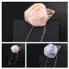 Blandad färg män ros blomma gyllene blad mode brosch pin kostym lapel bröllop boutonniere broschs present smycken