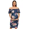 Polka Dot Ruffles Maternity Dresses Off Shoulder Pregnancy Ruffle Shoulderless Women Bodycon Dress Summer Pregnant 210922