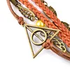 Vintage Hallows Triangel Rostfritt stålväv Rope Armband Filmhänge Armband smycken Kvinnor Giften Link Chain