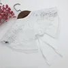 Double Layer Fake Collar Shawl Sweet Embroidery Floral Lace Decorative Necklace Half Shirt Hollow Mini Poncho Capelet