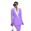 Schal Revers Frauen Blazer Tasche Zwei-Farbe Nähen Mode Elegante Maßgeschneiderte Anzüge Büro Dame Casual Täglichen Mantel Frauen zwei Stück Hosen