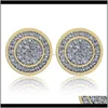 ACLUTAS DE ACIMENTOS COMPONENTES DE DROP DROP 2021 Brincos de garanh￣o para homens Iced Out CZ Diamond Zirconia Brincho