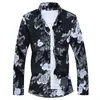 Autumn Spring Roupos Camisa Men mangas compridas tamanho grande m-5xl 6xl 7xl imprimir camisa floral casual da praia havaiana para homem 2103331