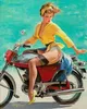 오토바이에 섹시한 여자 캔버스에 거 대 한 유화 홈 장식 수공예품 / HD 인쇄 벽 아트 그림 사용자 정의는 허용됩니다 21051112