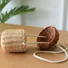 Miúdos mini saco de palha 2021 bonitinho menina rattan praia saco de embreagem kawaii bebê menino pequeno moeda bolsa de férias de criança