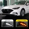 1 Pair For Hyundai Sonata 2021 2022 with Dynamic Yellow Turn Signal Car DRL LED Fog Lamp Daytime Running Light