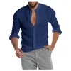 Casual shirts knop vaste kleur voor heren halve mouwen zomer slanke basic tops streetwear herfst groot formaat camisas para hombre 2021