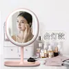 Specchi Specchio per trucco a LED con lampada Desktop Smart Ricarica Beauty Net Red Fill Light Dressing Table Creatività