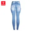 2237 Youaxon Big Plus Size Classic Multiple Pockets Jeans女性のウルトラストレッチのデニムパンツズボン211129