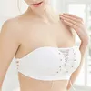 Women Seamless Sexy Bra Fashion Push Up Bra Wire Free Lingerie 6 Colors Strapless Drawstring Bra Solid Lace Adjustable Bralette