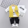 Wysokiej Jakości Baby Boy Girl Odzieżowa Wiosna Jesień Active Casual Kid Garnitur Dzieci Odzież Kamizelka + Koszulka + Pant Set 210615