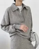 pantaloncino da donna in felpa di cashmere calda e morbida lana del set loveMODA 210930