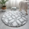 Tapis peluche nordique arc-en-ciel arc-en-ciel carpet rond rond du tapis moelleux salon non glissé tapis de sol