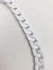 Avrupa Amerika Moda Erkek Gümüş Renk Donanımı Hiphop oyulmuş baş harfleri seramik zincir bağlantılar Toz beyaz gurme kolye mp24114327