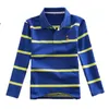 Polo rayé à manches longues pour garçons, tenues, vêtements d'école primaire, chemise pour enfants, vêtements pour adolescents, 2105295978865