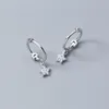 Stud Trusta 2021 Womens Fashion 100% 925 Solid Sterling Silver Star CZ Charm Earrings For Women Sterling-silver-jewelry XY1234